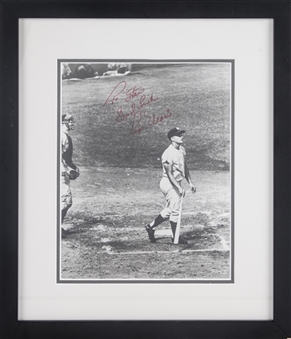 Roger Maris Signed & Inscribed Photo of 1961s 61st Home Run In 12.5x14.5 Framed Display (JSA)